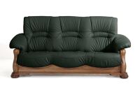 Country Sofa Tennessee- 3-Sitzer pigmentiertes Nappaleder dunkelgrün
