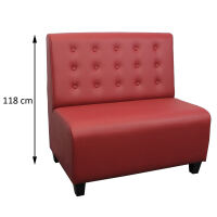 Dinerbank mit Rcken Geknpft Hhe 118 cm 100 cm Leder unter Esszimmer > Bnke & Hocker