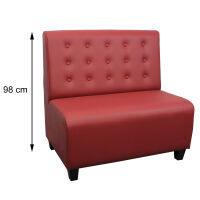 Dinerbank mit Rcken Geknpft Hhe 98 cm 100 cm Leder unter Esszimmer > Bnke & Hocker