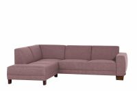 Ecksofa Blackpool- Ottomane links Flachgewebe (Leinenoptik) aubergine