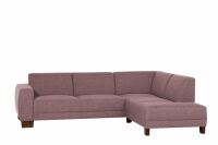 Ecksofa Blackpool- Ottomane rechts Flachgewebe (Leinenoptik) aubergine