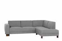 Ecksofa Blackpool- Ottomane rechts Flachgewebe (Leinenoptik) grau