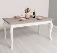 Esstisch (160cm) geschwungene Beine - Eichenplatte shabby chic