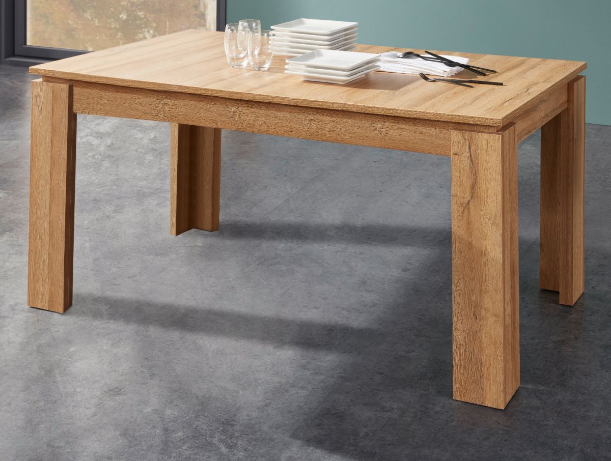 Esstisch in Wotan Eiche Küchentisch ausziehbar mit Einlegeplatte 160 - 200 x 90 cm Holztisch