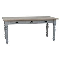 Esstisch Paris (180cm) mit drei Schubladen - Eichenplatte shabby chic - antik look