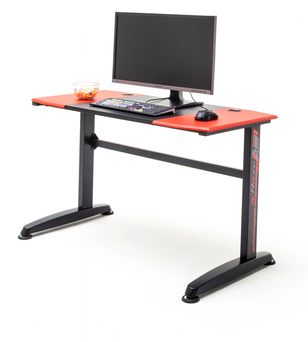 Gamingtisch mcRacing in schwarz und rot Computertisch 120 x 60 cm Gaming Desk