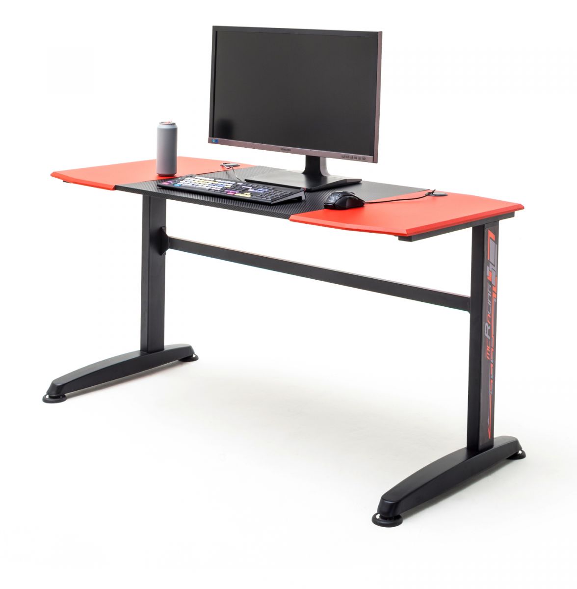 Gamingtisch mcRacing in schwarz und rot Computertisch 140 x 65 cm Gaming Desk