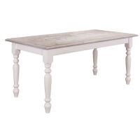 Gedrechselter Tisch Paris (160cm) - Eichenplatte shabby chic - antik look