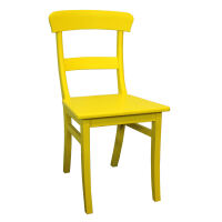 Gelber Massivholz Stuhl im Landhausstil -Einzelstück-
