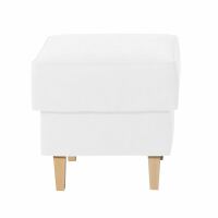 Hocker Lorris Veloursstoff creme