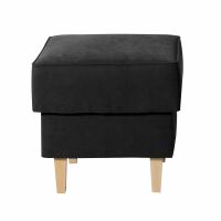 Hocker Lorris Veloursstoff schwarz