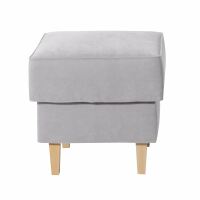 Hocker Lorris Veloursstoff silber