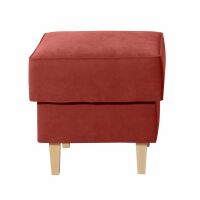 Hocker Lorris Veloursstoff terracotta