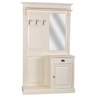 Landhaus Garderobe mit Schrankelement natur (unlackiert)