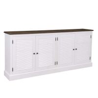 Landhaus Sideboard mit Lamellentren - Eichenplatte gewachst