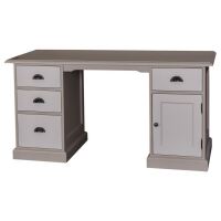 Massiver Landhausschreibtisch - Eichenplatte shabby chic - antik look