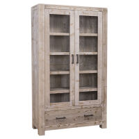 Massiver Vitrinenschrank Oslo im Landhausstil shabby chic - antik look unter Esszimmer > Buffetschrnke & Anrichten