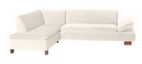 Modernes Ecksofa Terrence- Ottomane links Samtvelours creme