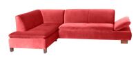 Modernes Ecksofa Terrence- Ottomane links Samtvelours rot