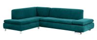 Modernes Ecksofa Terrence- Ottomane links Veloursstoff petrol