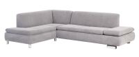 Modernes Ecksofa Terrence- Ottomane links Veloursstoff silber