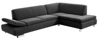 Modernes Ecksofa Terrence- Ottomane rechts feines Strukturgewebe schwarz unter Wohnraum > Sofas & Couches > Ecksofas