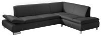 Modernes Ecksofa Terrence- Ottomane rechts Kunstleder schwarz unter Wohnraum > Sofas & Couches > Ecksofas