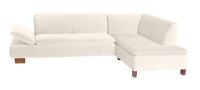 Modernes Ecksofa Terrence- Ottomane rechts Samtvelours creme