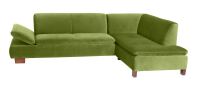 Modernes Ecksofa Terrence- Ottomane rechts Samtvelours oliv