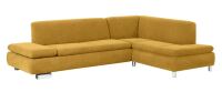 Modernes Ecksofa Terrence- Ottomane rechts Veloursstoff mais