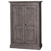 Niedriger Massivholzschrank im Landhausstil shabby chic - antik look