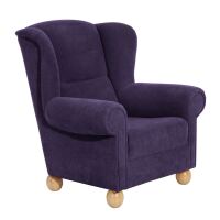 Ohrenbackensessel Monarch Veloursstoff violett unter Wohnraum > Sessel & Hocker > Ohrensessel, Lesesessel