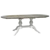 Ovaler Esstisch zum Ausziehen - Eichenplatte shabby chic