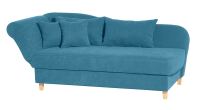 Recamiere Selma- mit Armteil links- klappbar Veloursstoff petrol unter Wohnraum > Sofas & Couches