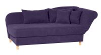 Recamiere Selma- mit Armteil rechts klappbar Veloursstoff violett