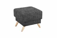 Retro Hocker Jerry grober Strukturstoff (Boucle) black-white