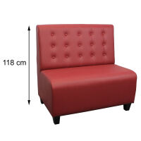 Retro Polsterbank mit Rckenlehne Hhe 118 cm 200 cm Webstoff unter Esszimmer > Bnke & Hocker