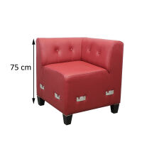 Retro Polsterbankecke mit Rckenlehne Hhe 75 cm Leder