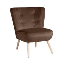 Retro Sessel Neele Samtvelours braun