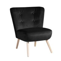 Retro Sessel Neele Samtvelours schwarz