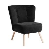 Retro Sessel Neele Veloursstoff schwarz