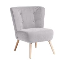 Retro Sessel Neele Veloursstoff silber