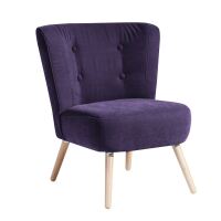 Retro Sessel Neele Veloursstoff violett