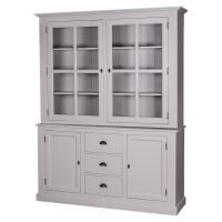 Romantischer Buffetschrank mit Vitrinenaufsatz multicolor