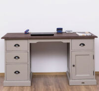Rustikaler Landhaus Schreibtisch mit rotbrauner Kiefernplatte unter Büro > Schreibtische & Sekretäre
