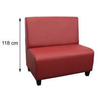 Schlichte Esszimmer Sitzbank mit Lehne Hhe 118 cm 100 cm Leder