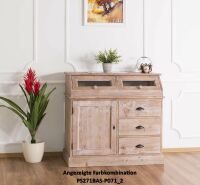 Schmale Anrichte mit Klappfchern - Eichenplatte shabby chic