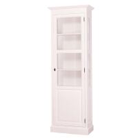 Schmaler Bcherschrank mit Glastr in Landhausoptik shabby chic - antik look