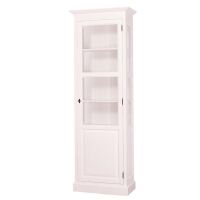 Schmaler Bcherschrank mit Glastr in Landhausoptik shabby chic - antik look