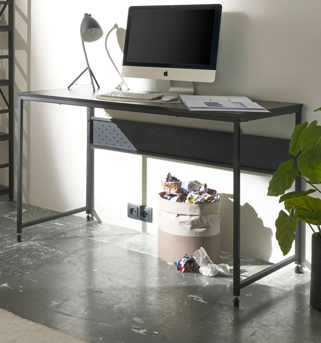 Schreibtisch Corinth in schwarz Computertisch für Homeoffice und Büro 120 x 60 cm